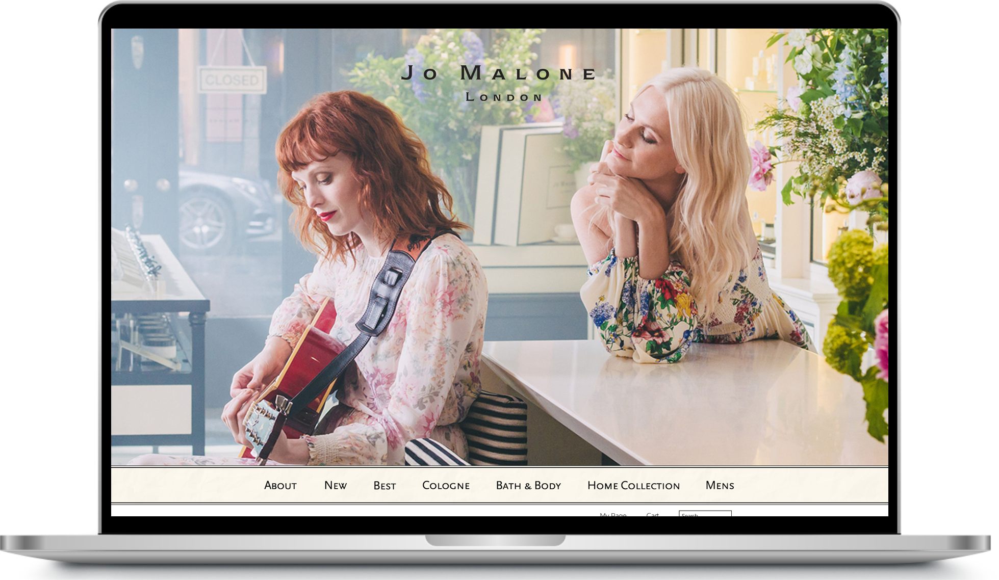 Jo-Malone Home page Redesign Macbook mockup